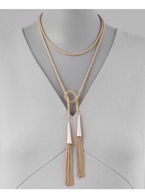 Kendra Scott Phara Gold Layered Lariat Necklace with Tassel Drops